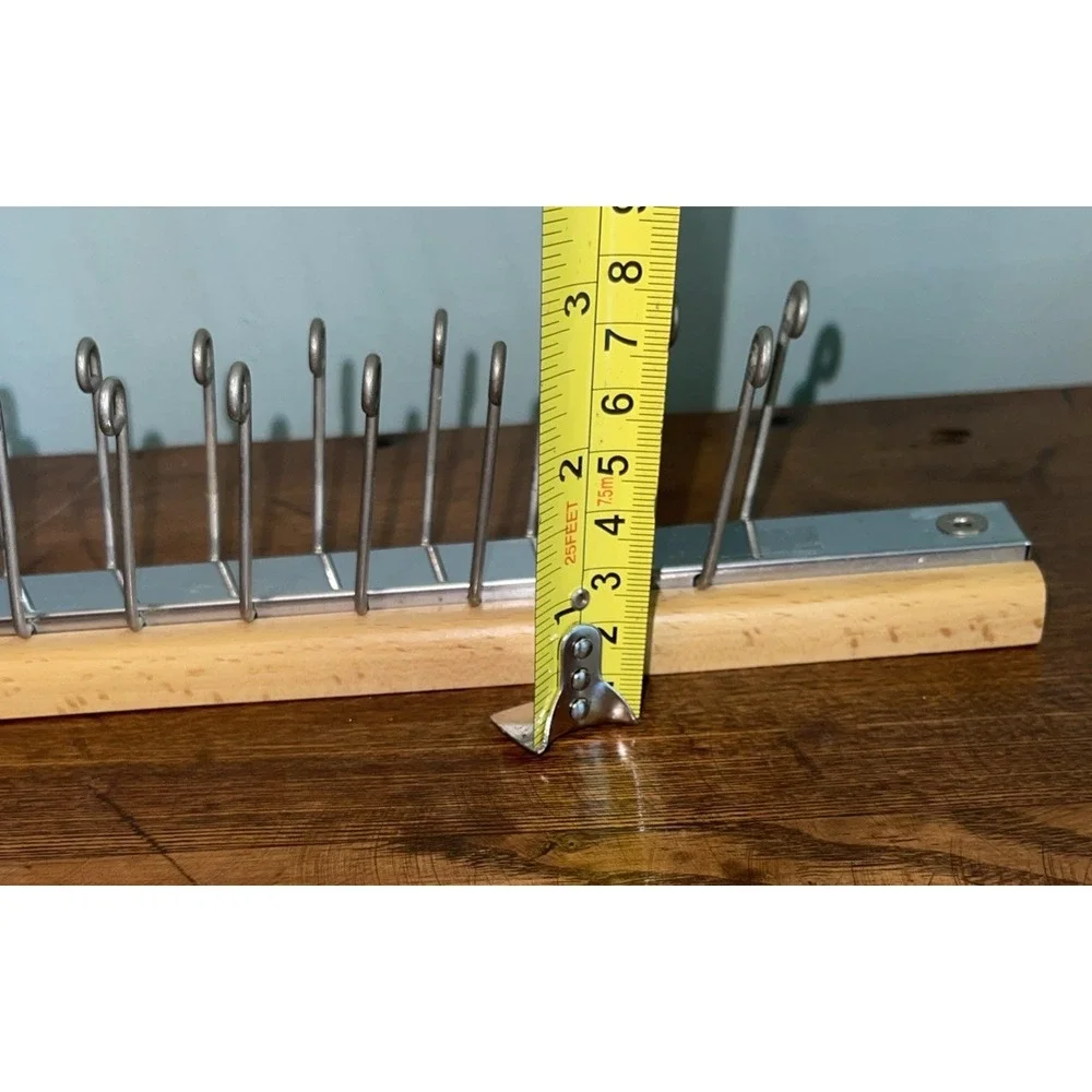 Vintage Wood & Brass Tie Scarf Belt‎ Holder Rack Organizer Made in USA 36 Hooks
